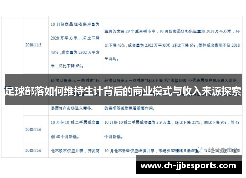 足球部落如何维持生计背后的商业模式与收入来源探索
