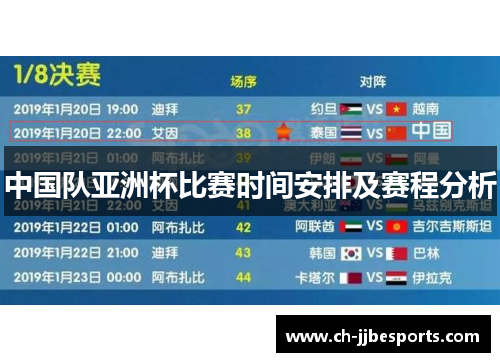 中国队亚洲杯比赛时间安排及赛程分析
